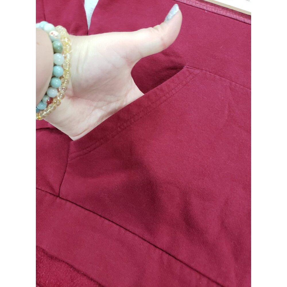 Adidas Hoodie Red M/L Adult Activewear Gym Casual Hoodie Kangaroo Pocket Warm - Picture 4 of 10